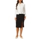 thumbnail image 2 of Blazer corto de trabajo INSPIRE CHIC para mujer con cuello de solapa, manga larga, volantes, chaqueta casual de oficina XL blanca, 2 of 6