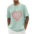 thumbnail image 1 of Plebaso T-Shirts d'Été pour Hommes Imprimé Cœur T-Shirts Graphiques Surdimensionnés Manches Courtes Col Rond Décontracté Ample, 1 of 3