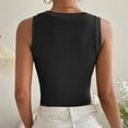 thumbnail image 5 of Wycnly Tank Tops for Women Soft Knitted Ribbed Sexy Slim Fit Going out Cropped Tops Vest Summer Solid Round Neck Sleeveless Shirts Fashion Blouses Black m, 5 of 7