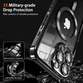 thumbnail image 3 of KOMI Magnetic Case for iPhone 15 Pro Max Case with Full Camera Lens Protector [Strong N56 Magnets] [Compatible with Magsafe] Clear Stylish Case for iPhone 15 ProMax Phone Case, Black-Titanium, 3 of 5