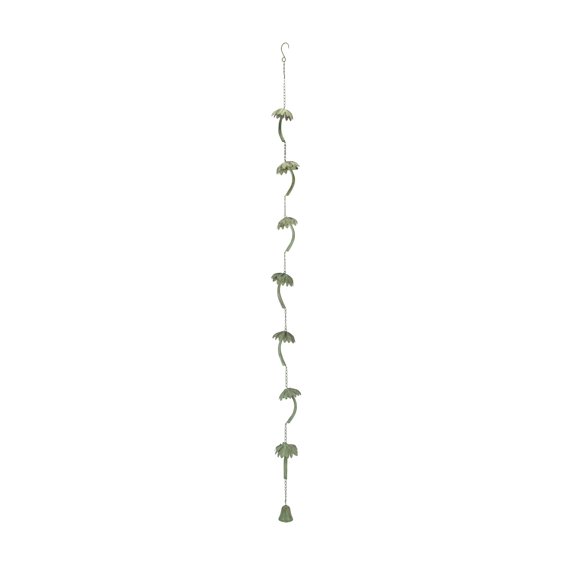 Things2Die4 Metal Tropical Palm Tree Rain Chain with Attached Hanger 72 inch - Bronze