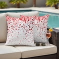 thumbnail image 4 of Red Polka Dot Outdoor Waterproof Pillow Covers, Abstract Modern Art Dots Watercolor Decorative Square Throw Pillowcase Sofa Cushion Sham for Patio/Couch/Chair, 16"x16" 2 Pack, 4 of 8