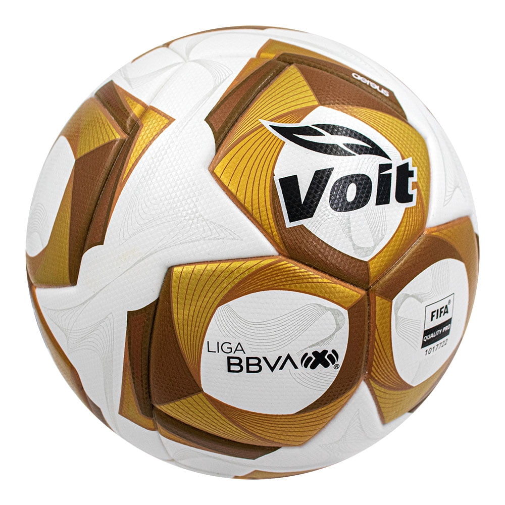 Voit Official Match Soccer Ball, FIFA Quality Pro Certified, Size 5, White and Gold, Professional Competition Grade