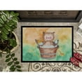 thumbnail image 3 of Owl Bathing Watercolor Doormat 18x27, 3 of 4