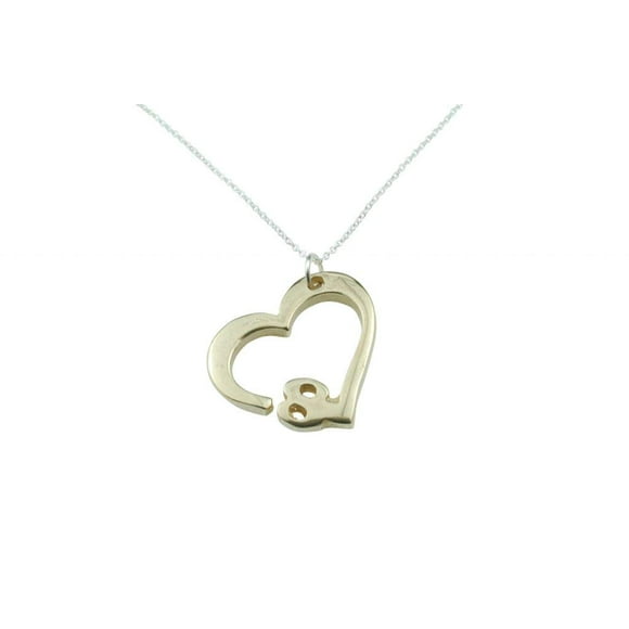 8th Anniersary Open Heart Pendant With Cut Out 8 Design - Made From Solid Bronze (lpheart8p-b)