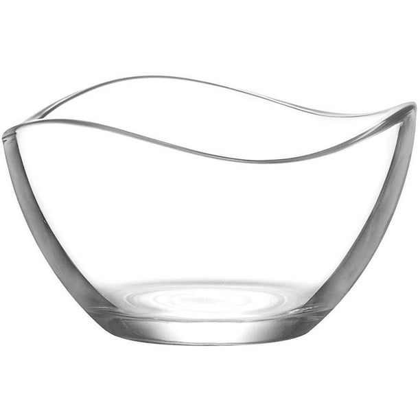 Vikko Small Glass Dessert Bowls, 10.5 Ounce Beautiful Wavy Design