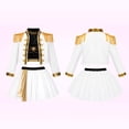 thumbnail image 5 of Halloween Gi"rl"s Costume - Popular Star Fancy Dress Set, White Gold Fringe Jacket Sequin Sleeveless Top and Tutu Skirt with Wig Braids Jewelry, Halloween Stage Role‑Play Costume for Night, Size:110, 5 of 9