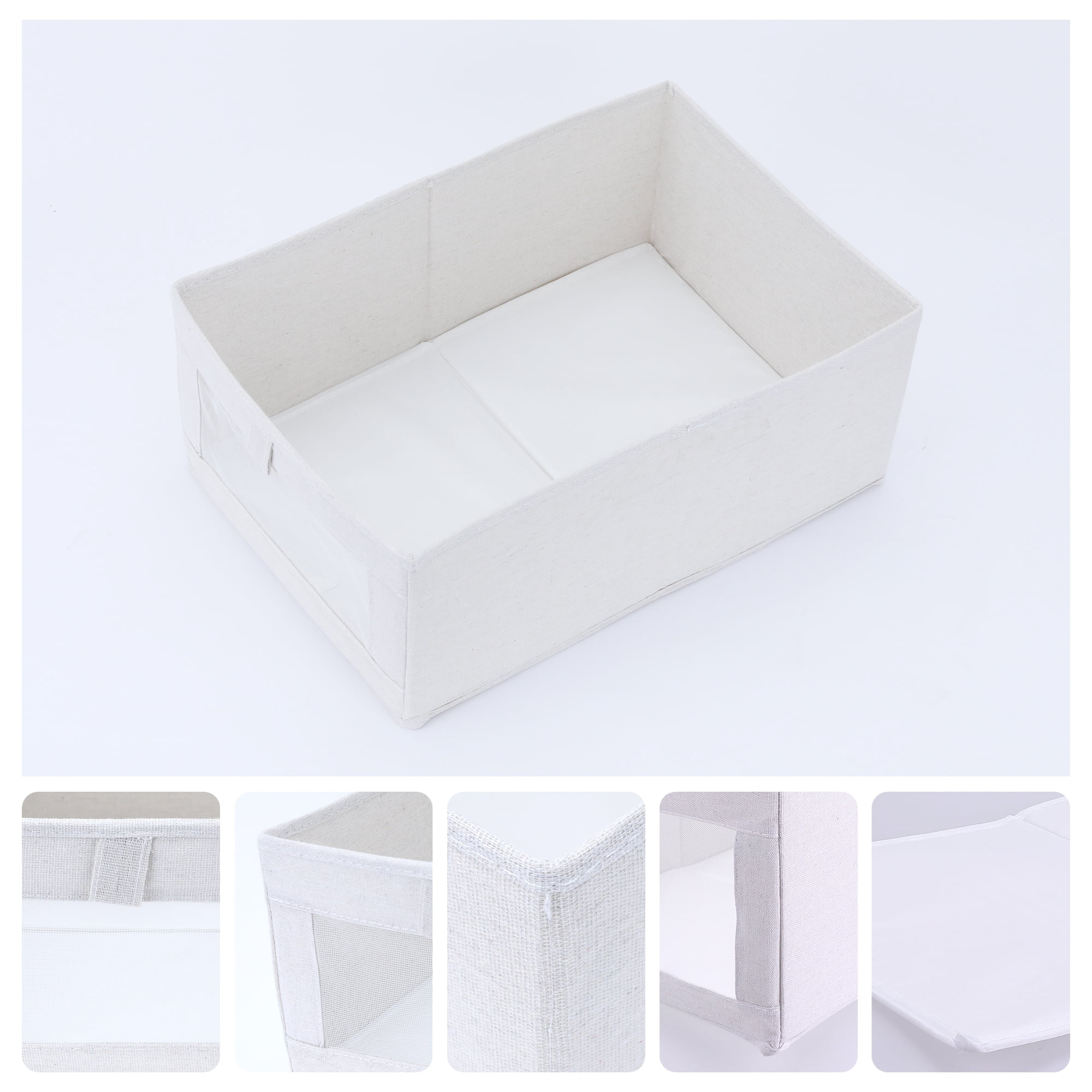 Unique Bargains Storage Cube Collapsible Storage Basket for Organizing Clothes 1pk Beige M