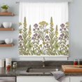 thumbnail image 4 of Watercolor Flowers Sheer Curtains 45 Inches Long, Vintage Country Floral Leaves Spring Light Filering Curtains, Breathable Simi Curtain Privacy Drapes for Kitchen Bathroom Small Window Treatment, 4 of 9