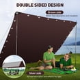 thumbnail image 6 of Heavy Duty Tarp 16 x 12 ft, Waterproof Tarps with Grommets Every 19.7", 10 Mil Thick Protective Tarps Cover, Large Multi-Purpose Tarps for Home,Boats,Cars,Camping,Protective Cover, (Brown&Silver), 6 of 7