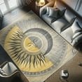 thumbnail image 4 of Ambesonne Sun and Moon Decorative Rug Carpet, Celestial Lunar Solar, 2' 5" x 5', Mustard Purpleblue, 4 of 5