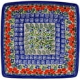 thumbnail image 2 of Polish Pottery 7¾-inch Square Bowl (Grecian Fields Theme) Hand Painted in Boleslawiec, Poland + Certificate of Authenticity, 2 of 6