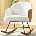 thumbnail image 3 of MERLUXY Adult Rocking Chair for Nursery,Bentwood Frame and Teddy Upholstered Rocker,White, 3 of 8