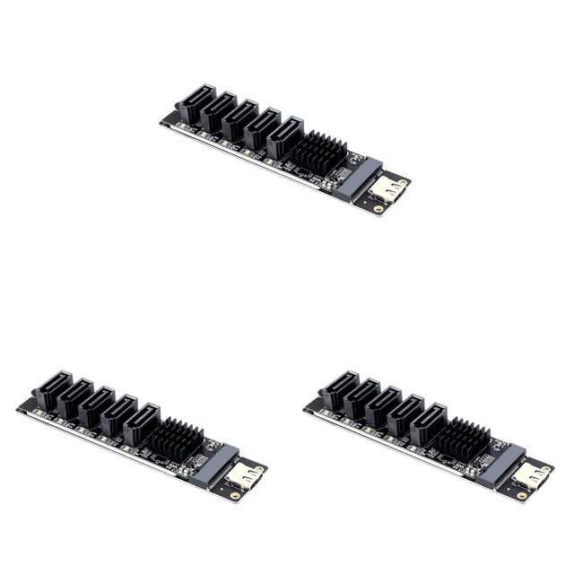 Tarjeta Adaptadora Tipo C A SATA 3 0 5 Puertos 6Gbps Expansión Chip JM575+JMS580