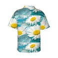 thumbnail image 3 of Daiia Daisy Flowers Hawaiian Shirt for Men Gentle Cotton Regular Short Sleeve Casual-3X-Large, 3 of 9