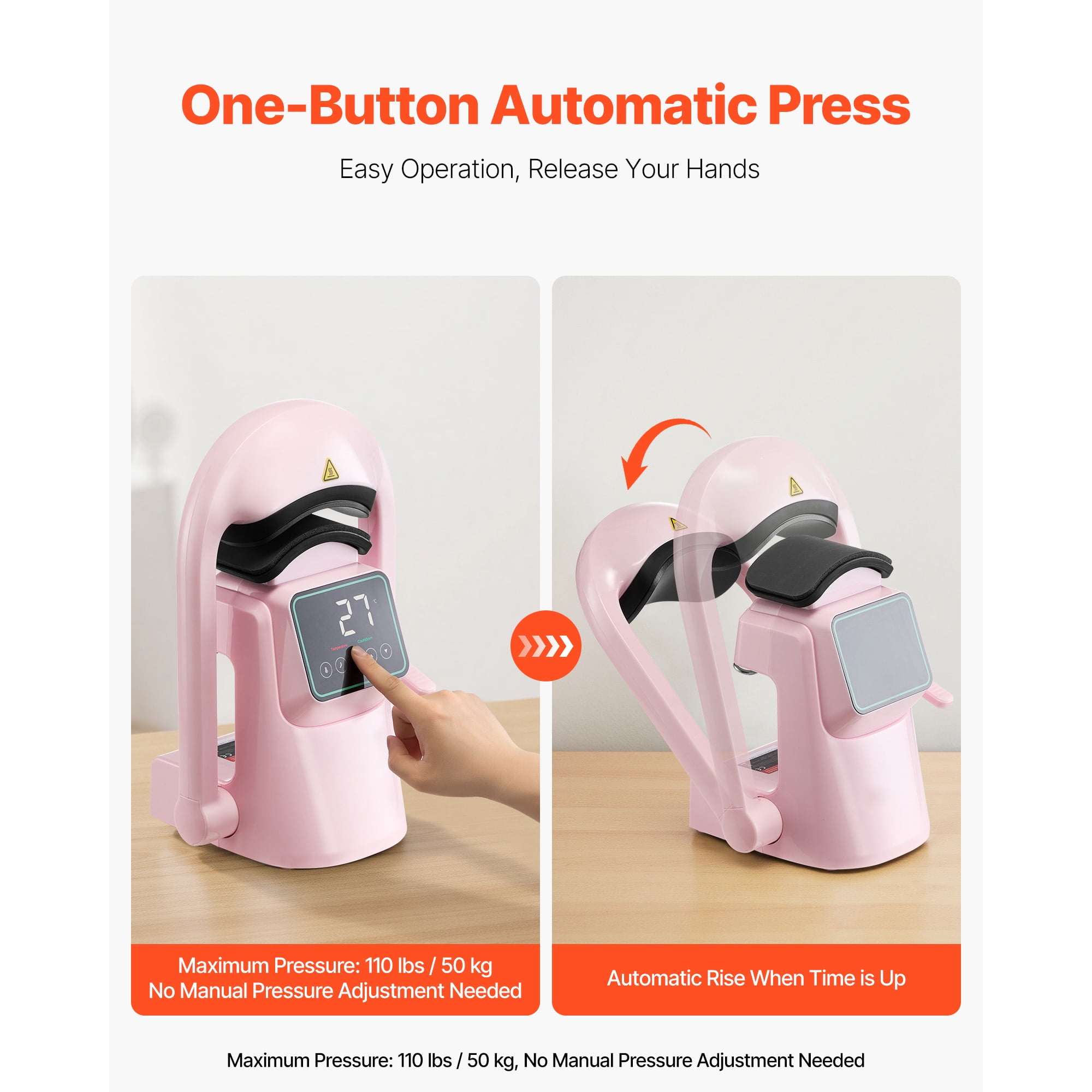 KFFKFF Automatic Hat Heat Press Machine with Two Interchangeable Platens, Touchscreen Control for Accurate Time and Temperature Settings, Auto Open and Release Function, Ideal for Heat Transfer Print
