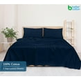 thumbnail image 6 of 400 Thread Count 100% American Grown Cotton Flat Sheet - Cooling Sheets - Queen Sheets - Luxury Sateen Weave - Queen Flat Sheet Sold Separately - Navy Flat Sheet Only (Queen, Rivera Navy), 6 of 9
