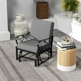 thumbnail image 4 of Demi Bonn Patio Glider Rocking Chair with Thick Cushion and Curved Armrest, Outdoor Glider Chairs for Porch, Balcony, Poolside, Gray, 4 of 10