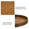 thumbnail image 3 of Unique Bargains 8' Round Wood Serving Tray Decorative Platter Home Kitchen Candle, Brown, 3 of 6