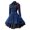 Blue, variant on Holloyiver Women's Vintage Lolita Gothic Dress Bow Ruffle Steampunk Dress Long Sleeve Short Renaissance Dress for Cosplay