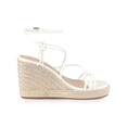 thumbnail image 3 of BLISSFUL STEP Sandales Compensées à Brides pour Femmes Espadrilles Compensées Blanches 10, 3 of 6