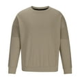 thumbnail image 5 of BLVB Sweatshirts for Men Round Neck Long Sleeve Pullover Blouse Casual Solid Color Loose Fall Spring Tops Khaki, 5 of 7