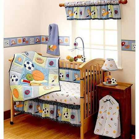 Bedtime Originals by Lambs & Ivy - Super Sports 3pc Crib Bedding Collection Value Bundle