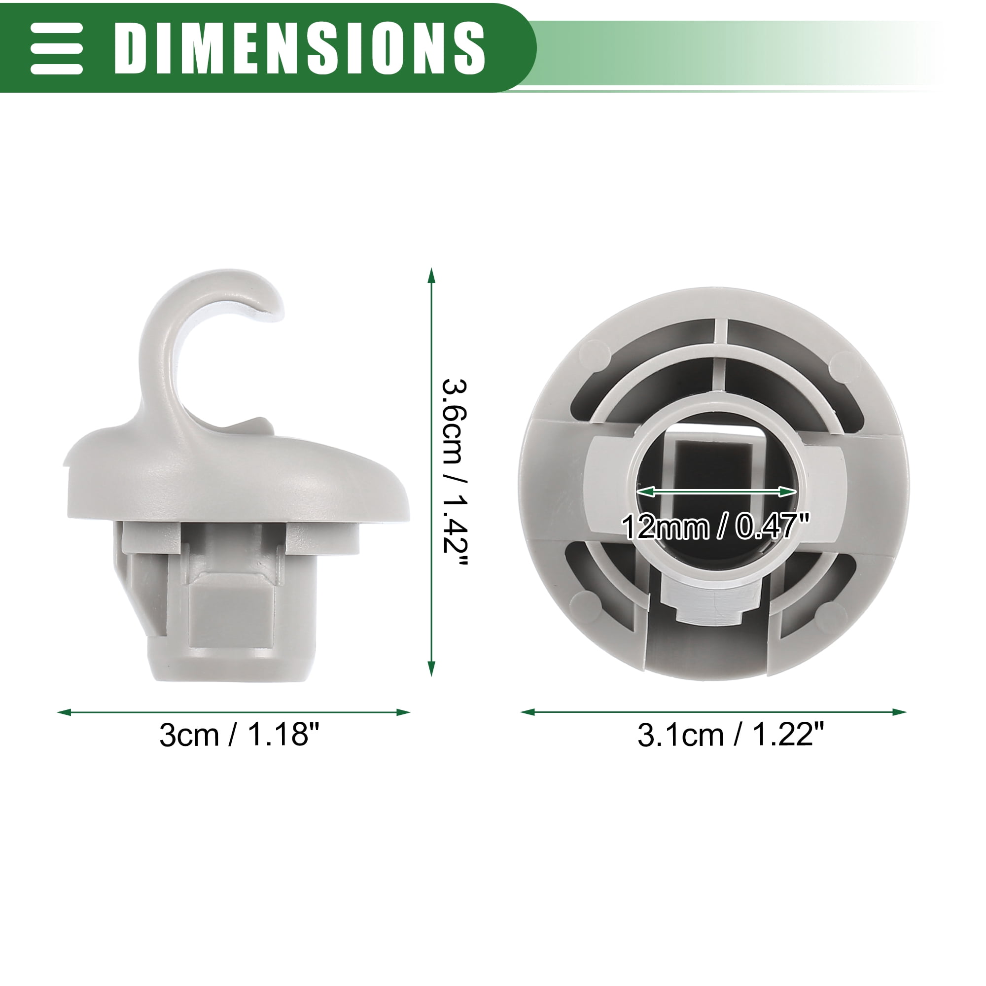 Unique Bargains 2Pcs Car Sun Visor Holder Clip for Nissan Sentra 2015-2019 Plastic Gray