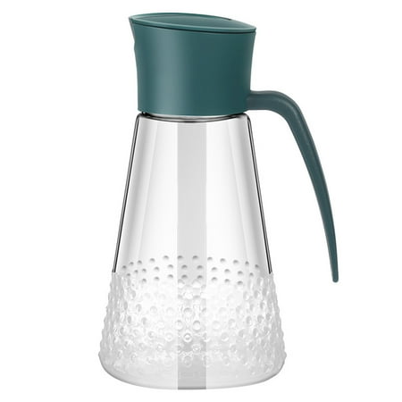 

SSBSM 630ml Ergonomics Handle Oil Bottle One Hand Operation PP Automatic Flip Oil Glass Pot for Kitchen