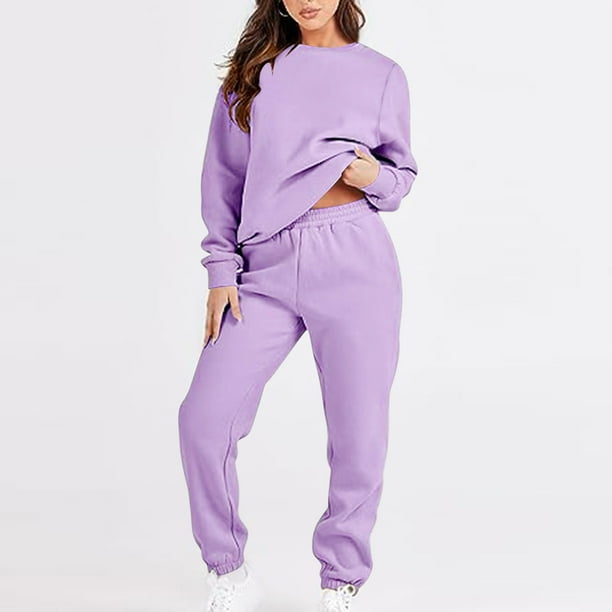 Puntoco Conjuntos de salón de manga de gran tamaño de color casual de moda para mujer Tops y pantalones casuales Trajes de 2 piezas Chándal Liquidación Puntoco Puntoco-5365