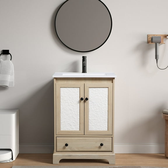 Bathroom Vanity Bathroom Vanity Sink Base Wooden Material Ready-to-Assemble Bathroom Cabinet 24" Width,Vanity With Sink