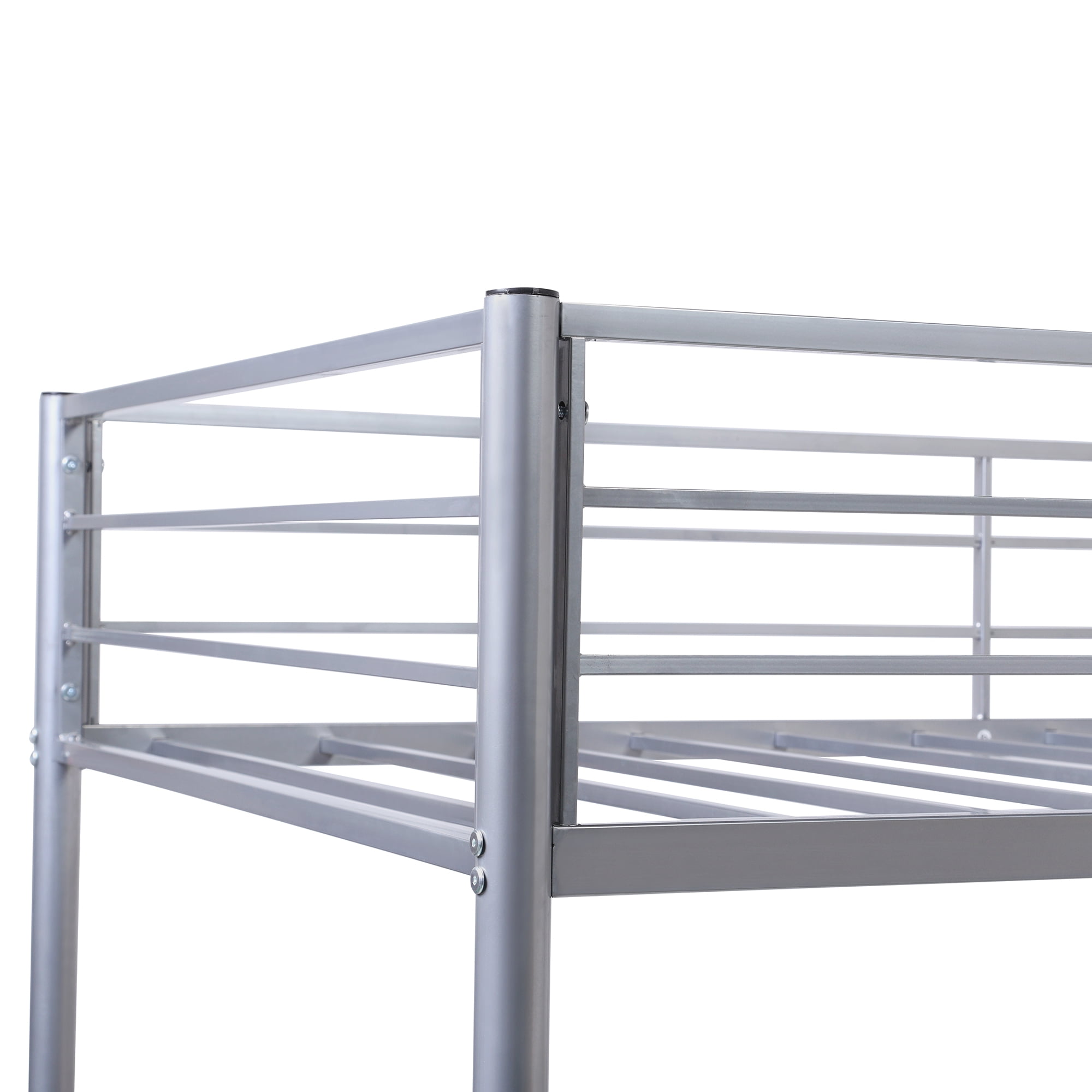 Kepooman Twin Over Full Metal Bunk Bed with Desk & Ladder for Bedroom Dorm, 78"L x 41"W x 65"H, Silver Kepooman Twin Over Full Metal Bunk Bed with Desk & Ladder for Bedroom Dorm, 78"L x 41"W x 65"H, Silver