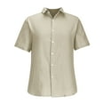 thumbnail image 5 of USNSM (M-5XL) Mens Linen Shirts Short Sleeve Button Down Shirts Wrinkle Free Casual Vacation Beach Big and Tall Summer Tops Beige L, 5 of 8