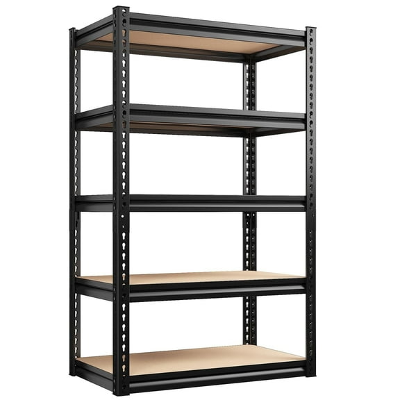 REIBII Storage Shelves Unit 5 Tier Adjustable Metal Shelving for Garage,12"D x 28"W x 60"H
