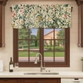 thumbnail image 6 of Green Botanical Curtain Valances for Windows, Kitchen Valance Window Treatments Panel 2 Pack, Vintage Plant Flowers Garden Leaf Motifs Rod Pocket Short Curtains for Bathroom Bedroom 42 x 12 Inch, 6 of 8