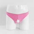thumbnail image 3 of HUPOM Mens Underwear Boxer Briefs Male Thongs Low waist Comfort Waist Solid Thong Pink One Size, 3 of 5