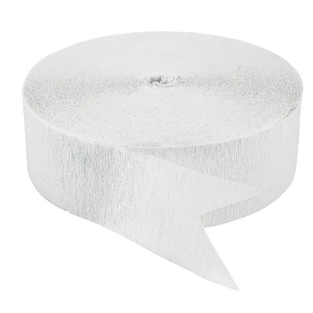 White Crepe Paper Streamers (500 ft), White Paper Streamer. By Fun