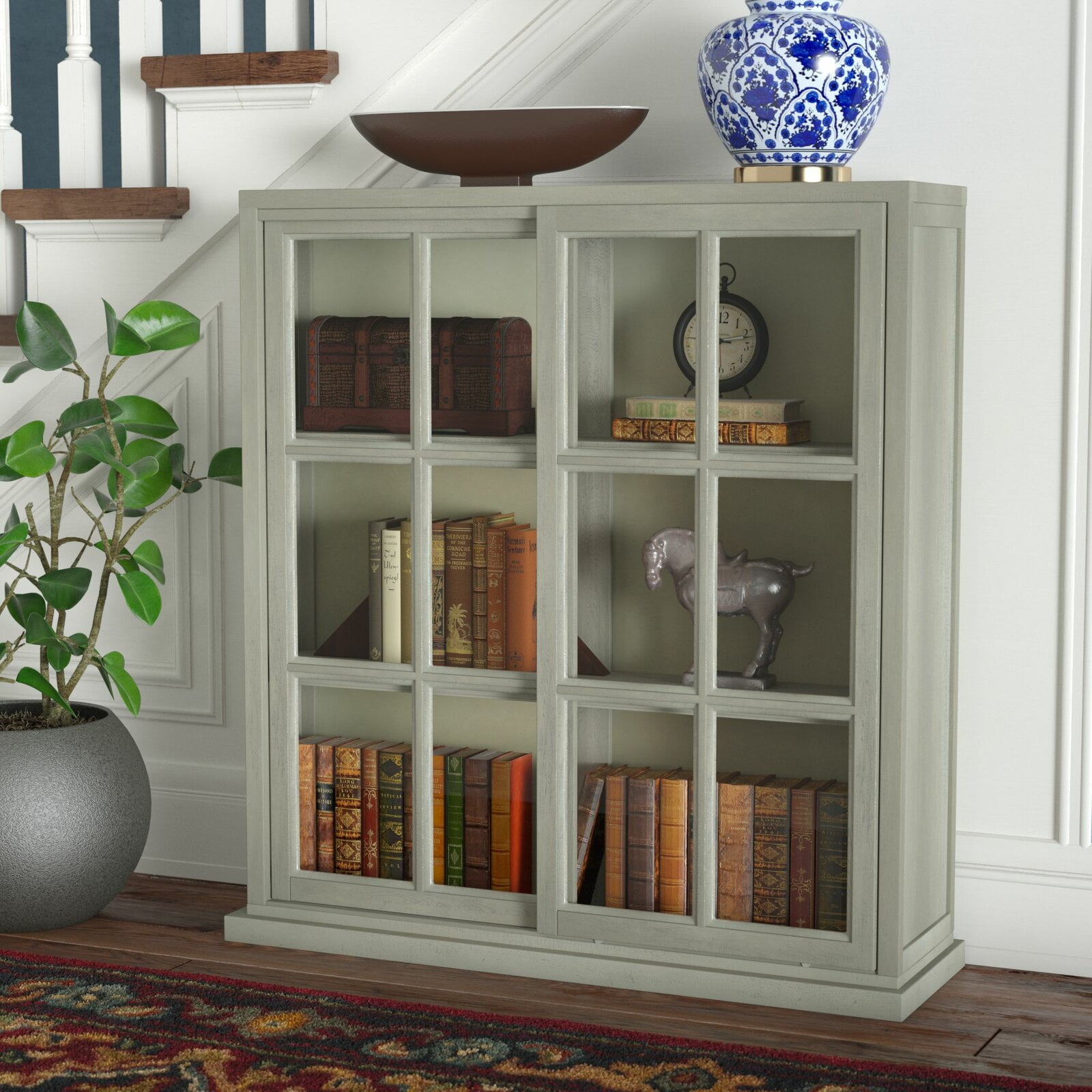 Fayette 40.2" H x 39" W Solid Wood Standard Bookcase, Overall 40.2" H