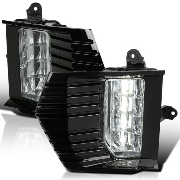 Spec-D Tuning Chrome LED Fog Lights Bezel Switch Compatible with 2021-2023 GMC Yukon, Left Right Pair Assembly