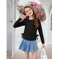 thumbnail image 5 of Arshiner Girls Long Sleeve T-Shirts Ruched Knot Side Tunic Blouse Tee Tops, 5 of 7