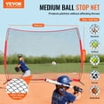 thumbnail image 2 of VEVOR Barricade Backstop Net, 12x9 ft Ball Sports Barrier Netting, Portable Practice Equipment with Carry Bag, Protection Screen for Baseball Softball Lacrosse Soccer Hockey Training, for Backyard, 2 of 9