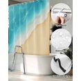 thumbnail image 5 of Split Shower Curtain for Transfer Bench, Aqua Blue Beach Fabric Shower Curtains for Bathroom, Summer Seaside Ombre Tub Sliding Transfer Bench Waterproof Bath Curtains 72"x72", 5 of 9