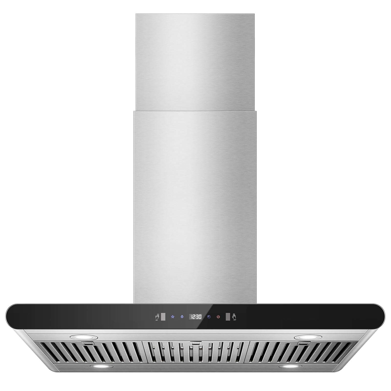 Joeaonz 36" Stainless Steel Island Range Hood with LED Lighting, 3-Speed Touch Control, Ducted/Ductless Convertible