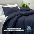 thumbnail image 3 of Bare Home Down Alternative Comforter Set - 3-Pieces - All Seasons - Oversized Queen, Midnight Blue, 3 of 9