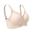 thumbnail image 5 of VISALY Front Closure Jelly Bras for Old Women Wireless Push Up No Underwire Full Coverage Seamless Comfy Front Snap Support T-Shirt Bras Soft Supportive Compression Convenient Bras Beige L, 5 of 9