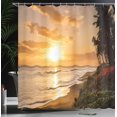thumbnail image 3 of JOOCAR Hawaiian Shower Curtain, Warm Tropical Sunset on Sands of Kaanapali Beach in Maui Hawaii Traveling,with Hooks,72x72 inch Orange Green Pink, 3 of 6