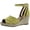 Lemon, variant on Gentle Souls by Kenneth Cole Womens Charli Leather Sandal Wedge Heels