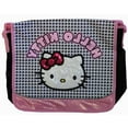 thumbnail image 2 of hello kitty large cloth messenger backpack laptop bag sling - blk wht, 2 of 7