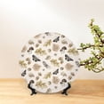 thumbnail image 6 of Yiaed nuts leaf Butterfly Print Bone China Decorative Plate Ceramic Dinner Plates Art Crafts with Display Stand-8in, 6 of 6