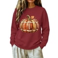 thumbnail image 2 of LIZUOJUN Crewneck Sweatshirt for Women Oversized Pullover Football Pumpkin Graphic Long Sleeve Casual Game Day Outfits for Women Fall Halloween Cozy L, 2 of 7